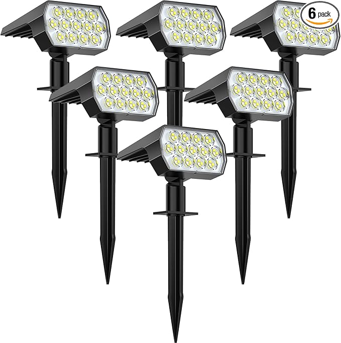WELALO Solar Spot Lights Outdoor, [6 Pack/65