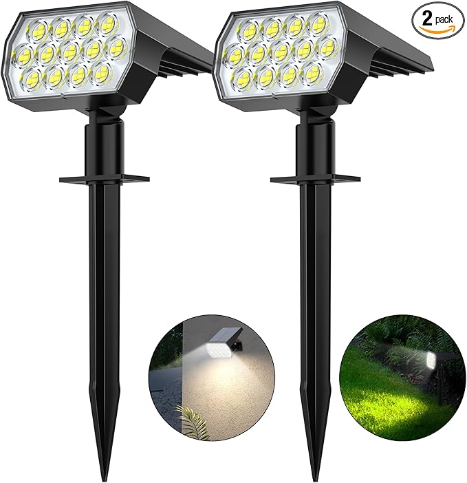 WELALO Solar Spot Lights Outdoor, [2 Pack/65