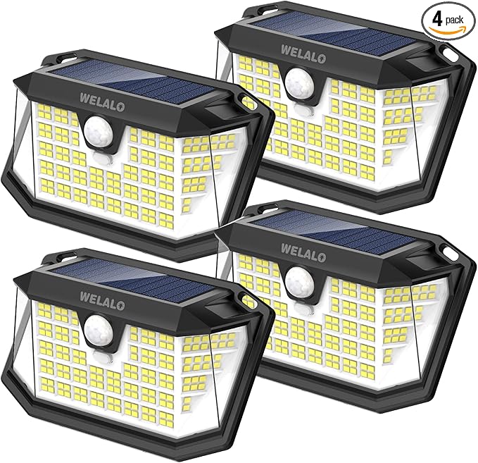 Solar Motion Sensor Lights Outdoor, [3 Modes/4